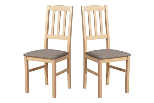 LeafDesign Esszimmerstuhl, Holz Eiche Massiv Stuhl Stühle Küchenstuhl – Set 2X Bos 3 (Hygge 20, Sonoma) von LeafDesign
