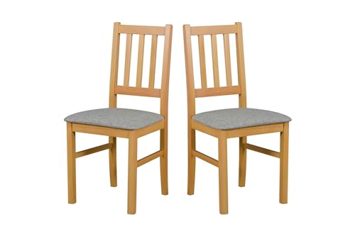 LeafDesign Esszimmerstuhl, Holz Eiche Massiv Stuhl Stühle Küchenstuhl – Set 2X Bos 4 (Hygge 11, Natur buche) von LeafDesign