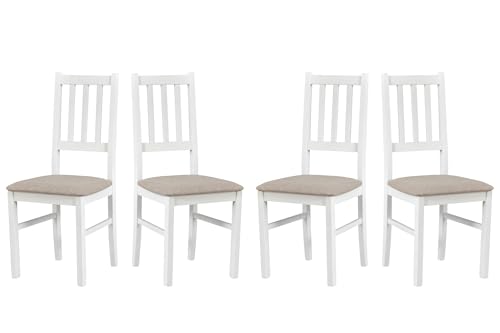LeafDesign Küchenstühle 4er Set - Stuhl Buche Massiv - Esszimmerstuhl 120 kg - Stühle Esszimmer 4er Set - Holzstuhl - Esstischstühle - Esszimmerstühle Holz - Weiss - Neve 13 LeafDesign Küchenstühle 4er Set - Stuhl Buche Massiv - Esszimmerstuhl 120 kg - Stühle Esszimmer 4er Set - Holzstuhl - Esstischstühle - Esszimmerstühle Holz - Weiss - Neve 13 von LeafDesign