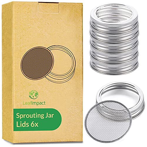 6 Stück Samen-Keimgläser-Deckel,für 7 cm Einmachgläser mit normaler Öffnung,frische Sprossen zu Hause,Siebsieb für Einmachgläser, Alfalfa, Bohnen und mehr 6 Stück Samen-Keimgläser-Deckel,für 7 cm Einmachgläser mit normaler Öffnung,frische Sprossen zu Hause,Siebsieb für Einmachgläser, Alfalfa, Bohnen und mehr von LeafImpact