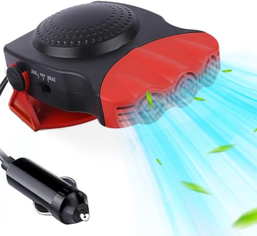 Leaflai Car Heater 12V Defroster & Defogger -150W Fan Plugs into Cigarette Lighter for Quick Windshield Defrosting and Interior Cooling von Leaflai