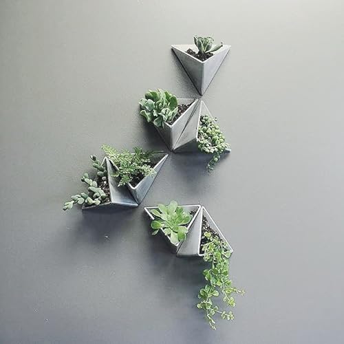 Leaflo Triplant Blumenbeet Set Dreieckig Wand Beton Blumentopf - Handgefertigt für Pflanzen Heimdekoration Loft-Stil 19 x 15 x 12 cm Set L Sieben Blumentöpfe, Grau Leaflo Triplant Blumenbeet Set Dreieckig Wand Beton Blumentopf - Handgefertigt für Pflanzen Heimdekoration Loft-Stil 19 x 15 x 12 cm Set L Sieben Blumentöpfe, Grau von Leaflo