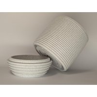 Pflanzgefäß | Übertopf Mit Integrierter Tropfschale "Rings" 3D Gedruckt von LeafoDesign