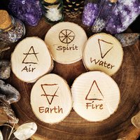 Holzuntersetzer Elemente Birkenscheiben 5 Stück Im Set Holzuntersetzer Elemente Birkenscheiben 5 Stück Im Set von LeafworkDesign