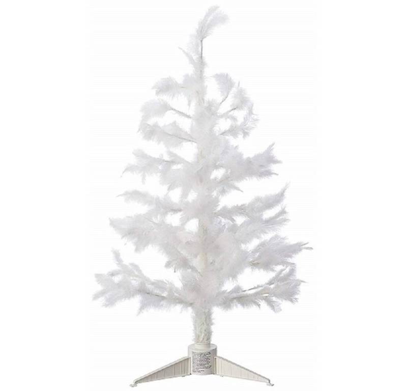 Lealight Künstlicher Weihnachtsbaum Weihnachtsbaum weiß Feder Fieberoptik Farbwechsel 80cm Baum innen JFF4 von Lealight