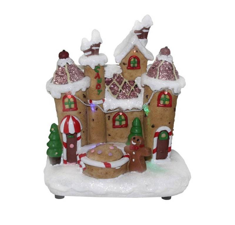 Lealight Weihnachtsdorf JFC41 LED Szenerie "Eisschlösschen mit Lebkuchen" 6er bunt 16x18x10cm von Lealight