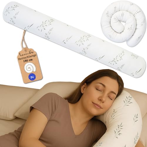 Leanbe Bettschlange Stillkissen – Weiche Bettrolle & Seitenschläferkissen – Vielseitiges Lagerungskissen für Erwachsene & Deko (150 cm) von Leanbe