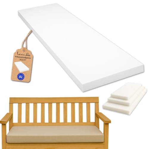 Leanbe Schaumstoffplatte – Polsterschaum Mittelhart N2237 – Schaumstoff Matratze, Möbelschaum, Zuschnitt – Polster Schaum für Sitzbank, Sofa, Palettenmöbel (140 x 50 x 5 cm) von Leanbe