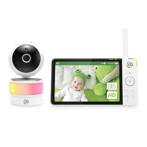 LeapFrog LF920HD Baby Monitor, 720p 7" HD Display, Colour Night Vision, 360° Panoramic, 8X Zoom, Night Light, Humidity/Temperature Sensor, Range up to 1000 Feet, Secure Connection. von LeapFrog
