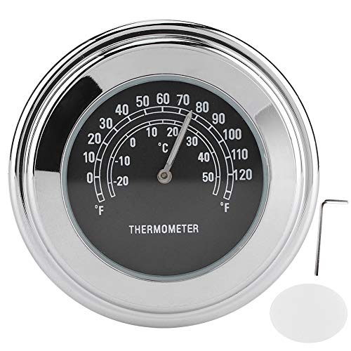 1-Zoll-7/8-Zoll-Lenkermontage-Thermometer, Motorrad-Temperaturskala, Tragbares Mini-Thermometer Für Motorräder(Schwarz) von Leapiture