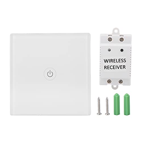 12V 1Way Wireless Smart Wandschalter, Wifi Smart Lichtschalter Wandschalter Panel Fernbedienung Touch Lichtschalter für Smart Home(Weiß) von Leapiture