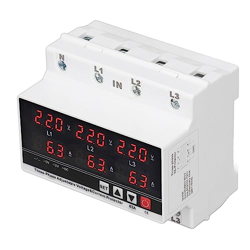 3 Phase Unterspannung Beschützer DIN RAIL VOLTMETER Einstellbarer Überstromschutz für den elektrischen Schutz AC120V bis 300 V 63A 3 Draht 4 Draht von Leapiture