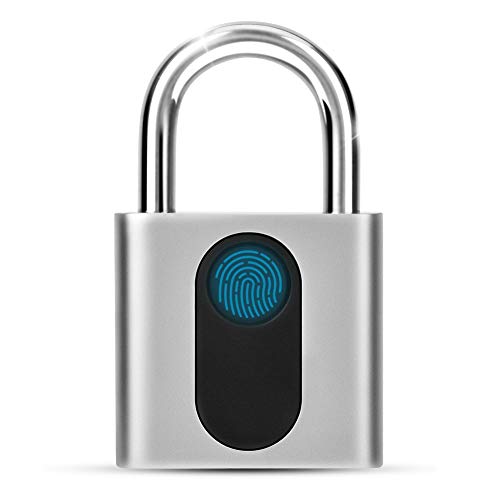 Fingerabdruck-Vorhängeschloss Smart Padlock Wiederaufladbares Home Security-Vorhängeschloss mit schlüssellosem biometrischen wasserdichten Schließfachschloss Gym School Koffer Gepäck geeignet von Leapiture