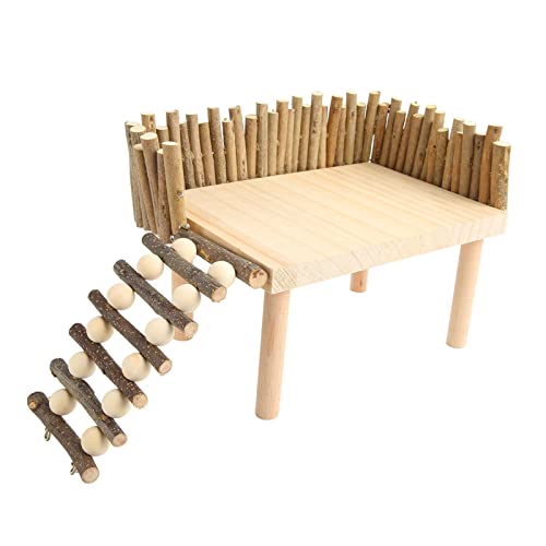 Hamster Kletterplattform dekorative kleine Haustieraktivität Spielplatz mit Leiter für Hamster Eichhörnchen Goldene Bären Zuckergläubiger (Universeller Typ) von Leapiture