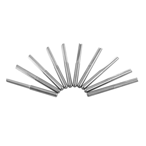 Leapiture 10 Stück 3,175mm Doppelter gerader Flöten-Fräser CNC-Endmühlen-Schneider Metall bearbeitungs-Fräser Metalls chneide fräs werkzeug für Metalls chneide formen von Leapiture