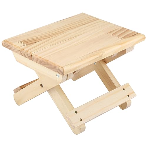 Leapiture Holzklappbank Klappende Holzbank Kleine Holzbank ländliche Styles Quadratbank mit festem Holzrahmen für Eingangsgarten oder Veranda Gebrauch von Leapiture