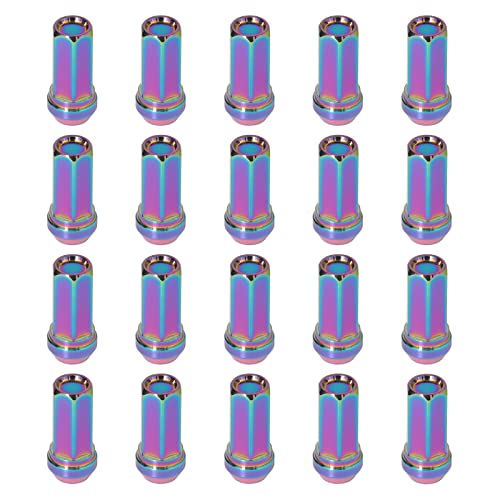 Leapiture Radmuttern M12x1,5 Gewinde 17 mm Sechskant 48 mm Länge Hohe Härte Universal-Radmuttern Radzubehör(Bunt) von Leapiture