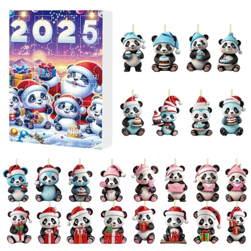 24 Days of Panda Advent, 2D Acrylic Panda Hangable Ornaments Countdown Calendar, Cute Animal Hangable Charm for Window Kids Boys Girls Front Door Porch Balcony Christmas Tree Party von LearnLyrics