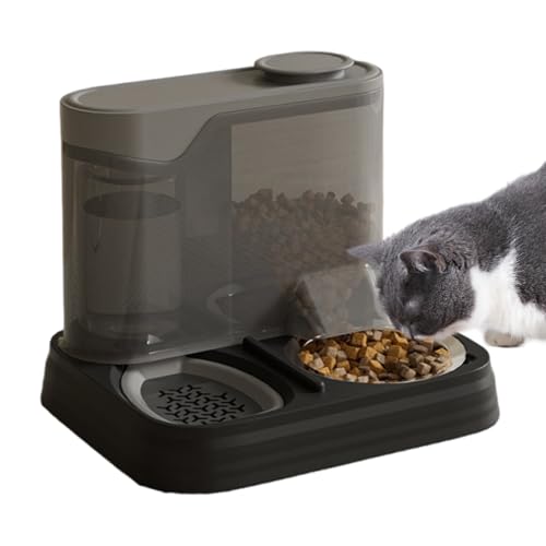 Automatischer Katzen-Futterspender für Trockenfutter – Katzenfutterspender mit Timer, Tierfutterspender mit Knopfsteuerung für 1–6 Mahlzeiten, 3 l automatischer Hundenapf mit individuellem von LearnLyrics