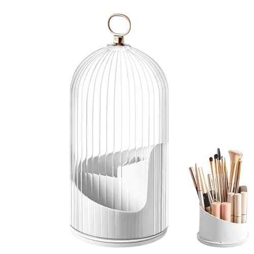 Badezimmer-Organizer – Zahnbürstenhalter mit Schiebedeckel, verdeckter Schminktisch-Aufbewahrung, geschlossener Kosmetikbürstenhalter mit 3 Schlitzen, drehbarer, staubdichter Behälter mit kompaktem Badezimmer-Organizer – Zahnbürstenhalter mit Schiebedeckel, verdeckter Schminktisch-Aufbewahrung, geschlossener Kosmetikbürstenhalter mit 3 Schlitzen, drehbarer, staubdichter Behälter mit kompaktem von LearnLyrics