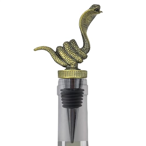 Champagnerstopfen, Weinaufsatz - Weinstopfen Mit Tiermotiv, Schlangenkopf-Weinstopfen - Kreative Legierung Tierkreis Schlangenkopf Rotwein Flaschenverschluss Weinflaschenverschluss Kopf Tier Flaschenv von LearnLyrics