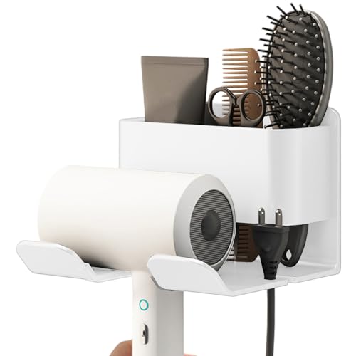 Fönhalterung Aufbewahrungssystem Set - Wandmontierter Gerätekorb Organizer, Badezimmer Haarregal | Multifunktionales Stylingregal Wand, Aufbewahrungskorb Fön Zubehör für Bad Schrank Haarbürste Fönhalterung Aufbewahrungssystem Set - Wandmontierter Gerätekorb Organizer, Badezimmer Haarregal | Multifunktionales Stylingregal Wand, Aufbewahrungskorb Fön Zubehör für Bad Schrank Haarbürste von LearnLyrics