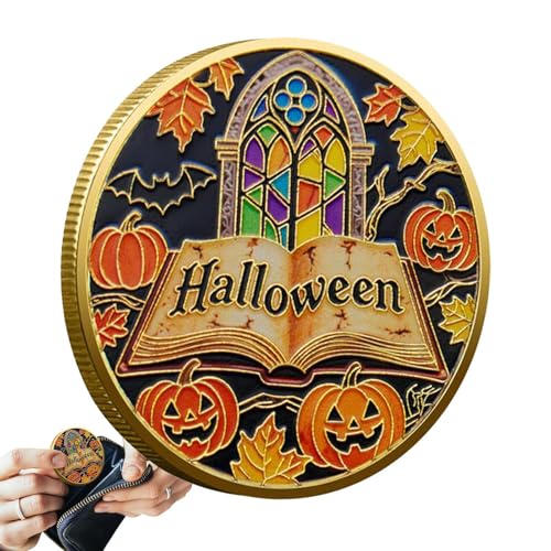 Halloween-Gedenkmünze, Kürbis-Gedenkmünze, Halloween-Dekoration, Innendekoration, für Sammler, Party, Geburtstag, Karneval, Tisch, Büro, Schlafzimmer, Männer und Frauen Halloween-Gedenkmünze, Kürbis-Gedenkmünze, Halloween-Dekoration, Innendekoration, für Sammler, Party, Geburtstag, Karneval, Tisch, Büro, Schlafzimmer, Männer und Frauen von LearnLyrics