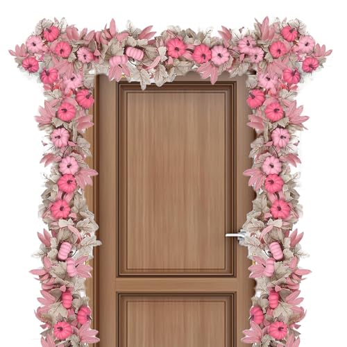 Herbstgirlande – 1,7 m künstliche Ahornranken, Kürbisgirlande – saisonaler , dekorative Ornamente für Haustür, Wohnzimmer, Schlafzimmer, Kamin, Wand, Fenster, Hof, Garten von LearnLyrics