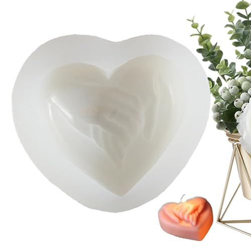 Herzförmige Silikonform – 3D-Silikonform in Herzform – Epoxidharz-Kerzenformen, antihaftbeschichtete Aromatherapie-Wachsform für Kerzen, Cupcake-Topper von LearnLyrics