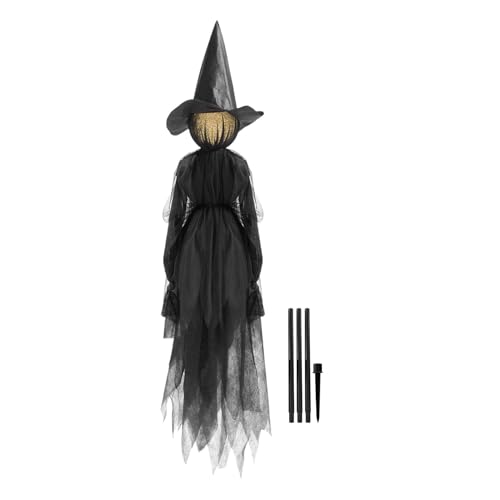 Hexendekorationen Im Freien - Spooky Halloween Leuchten Requisiten Gruseliges Saisonales Display | Beleuchtetes Hexendekor Mit Soundeffekten Für Rasen, Garten, Garten, Terrasse, Spukhaus, URL von LearnLyrics