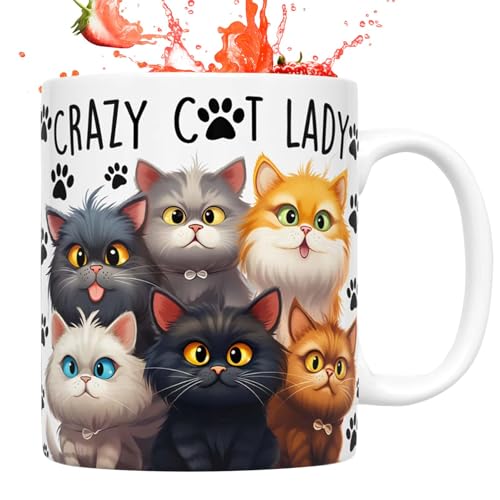 Katzen-Kaffeetasse – süße -Katzen-Kaffeetassen, Katzentasse | Lustige wärmeverändernde Keramik-Kaffeetasse mit Katzenmotiv, niedliche Keramiktasse mit Katzendame, 325 ml, lustige Tasse mit Henke Katzen-Kaffeetasse – süße -Katzen-Kaffeetassen, Katzentasse | Lustige wärmeverändernde Keramik-Kaffeetasse mit Katzenmotiv, niedliche Keramiktasse mit Katzendame, 325 ml, lustige Tasse mit Henke von LearnLyrics