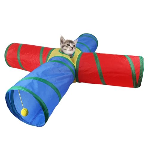 Katzentunnel Spielzeug Set - Bunter Spieltunnel Vierweg, Faltbarer Röhre Tunnel | Interaktives Haustier Spielsystem, Tragbarer Katzenschlauch Spielball, Kuscheltunnel Beschäftigung Für Kätzchen Katzen Katzentunnel Spielzeug Set - Bunter Spieltunnel Vierweg, Faltbarer Röhre Tunnel | Interaktives Haustier Spielsystem, Tragbarer Katzenschlauch Spielball, Kuscheltunnel Beschäftigung Für Kätzchen Katzen von LearnLyrics