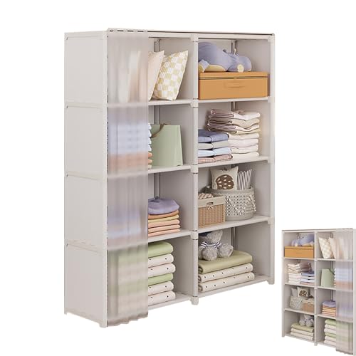 Kleiderschrank zur Kleideraufbewahrung – tragbarer Stoffschrank, robuster Organizer | robuster Kleiderständer, stabile, geräumige Struktur, praktischer Montagerahmen mit Vlies-Schutzhülle für das Schl von LearnLyrics