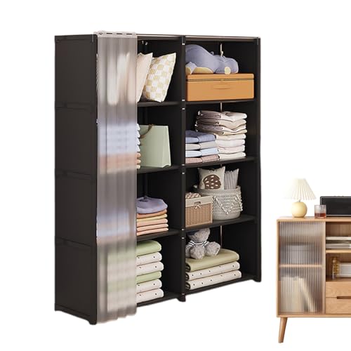 Kleiderschrank zur Kleideraufbewahrung – tragbarer Stoffschrank, robuster Organizer | robuster Kleiderständer, stabile, geräumige Struktur, praktischer Montagerahmen mit Vlies-Schutzhülle für das Schl von LearnLyrics