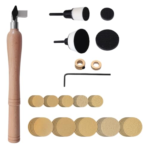 Kompaktes Schüsselschleifer-Set – Schleifwerkzeug für kleine Stellen, Polierer mit Hartholzgriff | Lösung für detailliertes Finishing, Werkzeug mit langem Griff für Holzbearbeitung, Möbel, Handwerk, S Kompaktes Schüsselschleifer-Set – Schleifwerkzeug für kleine Stellen, Polierer mit Hartholzgriff | Lösung für detailliertes Finishing, Werkzeug mit langem Griff für Holzbearbeitung, Möbel, Handwerk, S von LearnLyrics