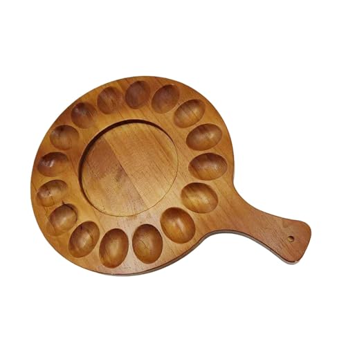 LearnLyrics 1/2 Stück Deviled Container Ei – Eier-Servierschale, Charcuterie-Brett Teller | wendbarer Eierhalter Käse-Servierbrett Tablett, Eier-Servierplatte, rundes Serviertablett für Arbeitsplatte von LearnLyrics