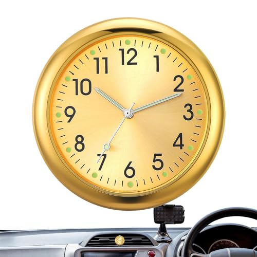 LearnLyrics Analoge Uhr für das Armaturenbrett des Autos – kleine Armaturenbrettuhr, selbstklebende Fahrzeuguhr | Analog-Uhr für das Armaturenbrett von LearnLyrics
