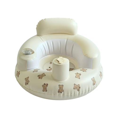 LearnLyrics Aufblasbarer Babystuhl, aufblasbarer Baby-Sofa-Aufblassitz, aufblasbarer Baby-Bodensitz, Baby-Badewannensitz, Stützsitz für Baby-Sitzsäcke, eingebaute Luftpumpe zum Sitzen von LearnLyrics