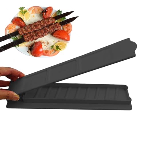 LearnLyrics Einfache Kabab-Presse – Verbesserte Kebab-Macher, Kebab-Formpresse, flacher Spieß, Kebab-Formpresse, flacher Spieß für Lat-Spieße, um perfekt geformte und schnelle Kebabs zu kreieren von LearnLyrics