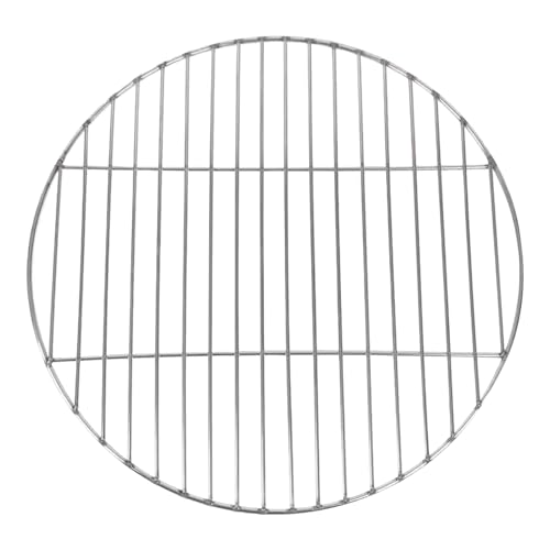 LearnLyrics Grillrost Edelstahl Rund - Barbecue Rost Gitter, Backblech Tablett | Hitzebeständiger Grillrost für Garten, Camping, Terrasse, Picknickplatz, Fleischgrillen, Ofenplatte, Outdoor Küche von LearnLyrics