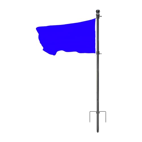 LearnLyrics Haus Flaggenmast | 1.2 Meter Starker Höhenverstellbarer Fahnenmast - Edelstahl Ohne Umwickelung Fahnenmast Für Hausbesitzer Patrioten Schulen Sportveranstaltungen - Patriotische von LearnLyrics