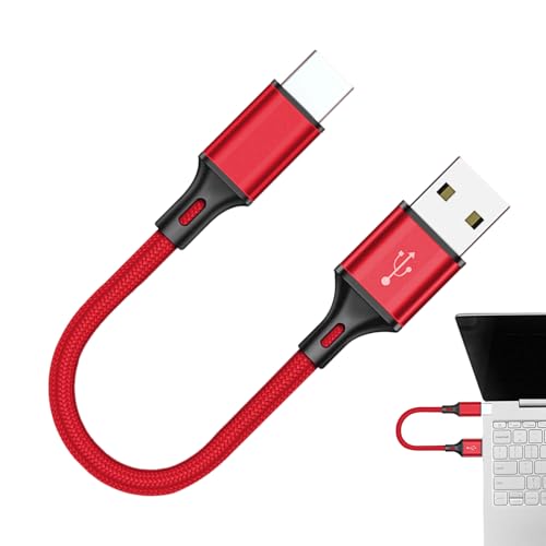 LearnLyrics Type C Kabel,25cm Type C Ladekabel Mit Nylon Geflecht - Tragbares Schnelllade Und Datenübertragungskabel Für Laptop Handy Computer von LearnLyrics