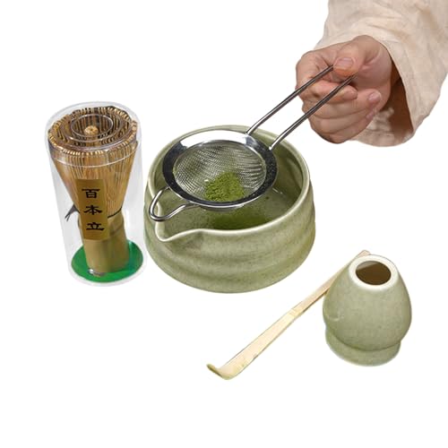 Matcha-Set – natürliches Tee-Werkzeug-Set, klassischer Rührlöffel und Chasen | Zen-Stil Design, Zeremonie-Ritual-Thema, handgefertigte Textur, traditionelle Utensilien für authentische Japaner von LearnLyrics