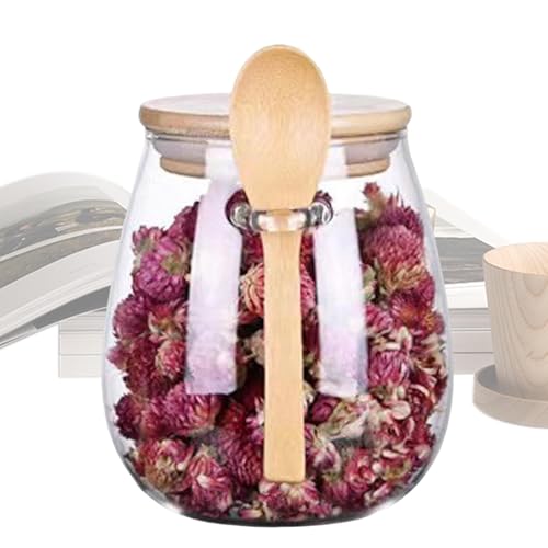 Salzdose mit Deckel und Löffel, Zuckerdose mit Deckel und Löffel | Luftdichter Lebensmittelbehälter mit Holzdeckel - Zuckerdose, Cond Container von LearnLyrics