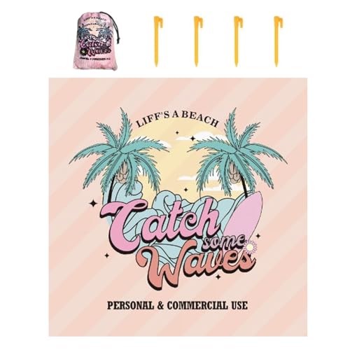 Sandmatte Im Freien - Stranddecke, Tragbare Campingmatte | Schnelle Trockene Wasserdichte Oberfläche, Leichtes Faltbares Design, Langlebige Nähte Mit Ankerschleifen Für Reisebereich Picknick -Urlaub F von LearnLyrics