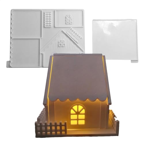 Silikon-Hausform – 2 x dekorative Kerzengefäß-Hausform | wiederverwendbare Gießform, Weihnachtshausformen, Harz-Epoxid-Form für Tischdekoration Silikon-Hausform – 2 x dekorative Kerzengefäß-Hausform | wiederverwendbare Gießform, Weihnachtshausformen, Harz-Epoxid-Form für Tischdekoration von LearnLyrics