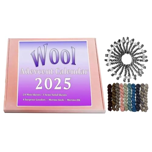 Strickgarn Advent Countdown Kalender - 24 Tage Weihnachts Countdown Kalender Mit Weichem Strickgarn - Kreative Projekte Häkelzubehör Festliche Ausstattung,Für Familie Frauen Mütter Mädchen von LearnLyrics