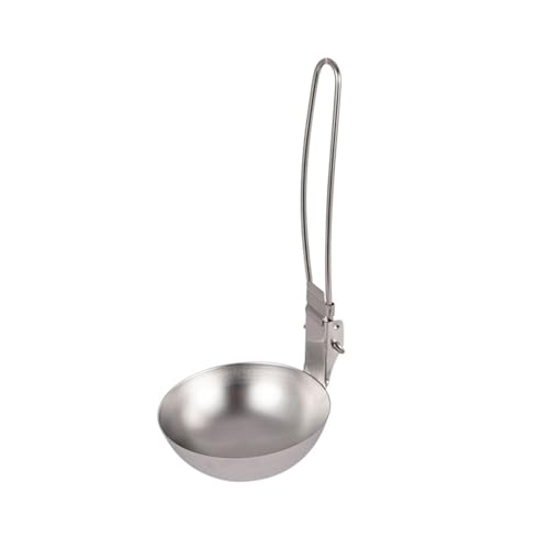 Suppenkellen zum Servieren,Kleine Schöpfkelle klappbar - Suppenkelle Sieb Outdoor-Kochutensilien Reise-Backwerkzeuge für Camping Stainless steel folding soup spoon mountaineering backpacker ultra-ligh von LearnLyrics