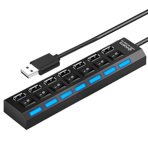 USB-Erweiterungszentralstation – tragbarer Adapter, Datentrenner mit mehreren Steckplätzen | unabhängiges Bürozubehör für Switch, Multi-Ladegerät-Andockermaterial von LearnLyrics