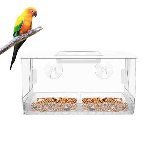 Vogelfutterhaus mit Fenster, Futterhaus für Vögel mit transparentem Fenstertablett – Vogelfutterstation mit Tablett und Saugleistung transparent von LearnLyrics